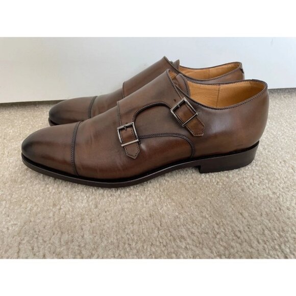 Suitsupply Leather Double Monk Strap Shoes Brown Size 10 main image 4
